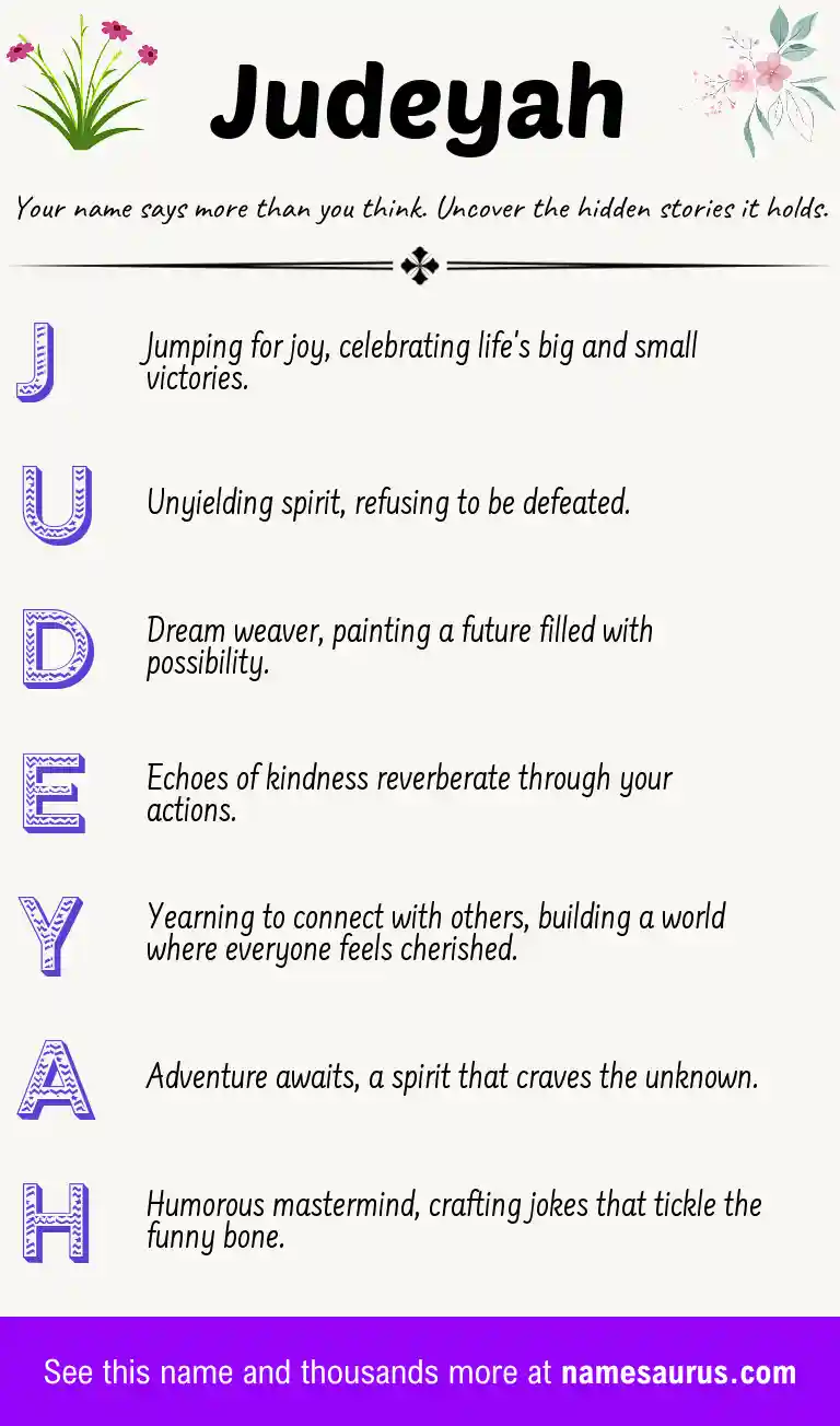 Acrostic poem about Judeyah.