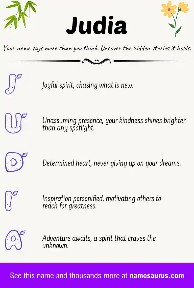 Acrostic poem about Judia.