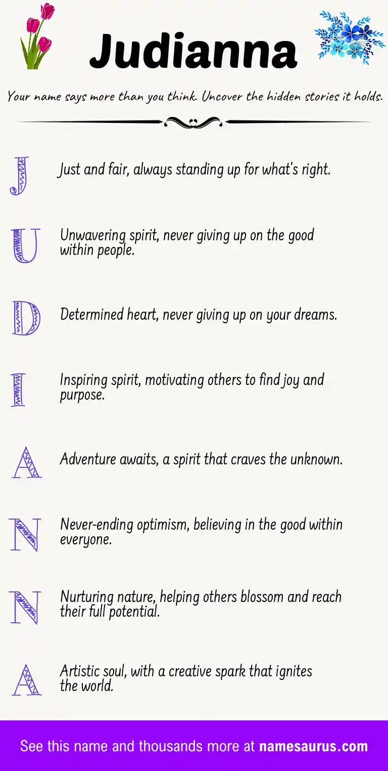 Acrostic poem about Judianna.