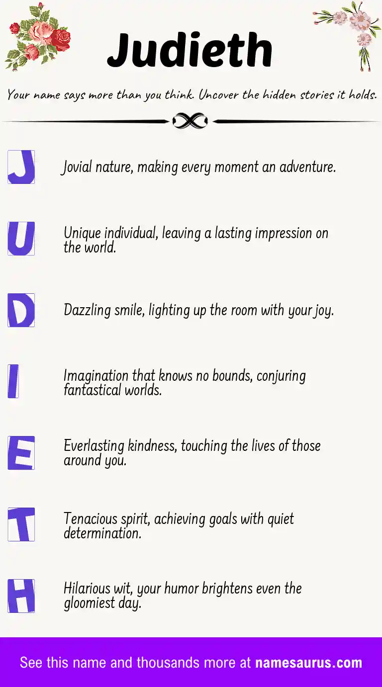 Acrostic poem about Judieth.