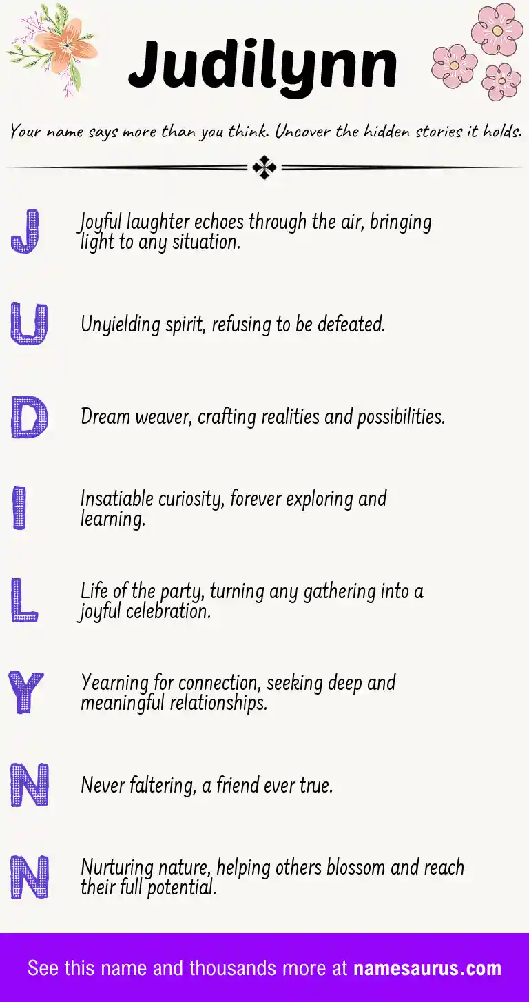 Acrostic poem about Judilynn.
