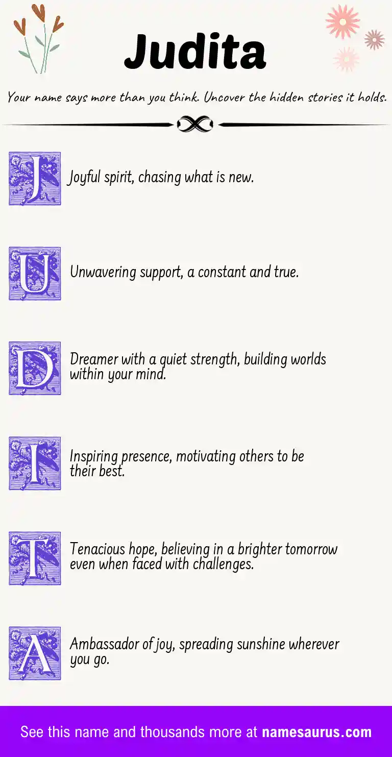 Acrostic poem about Judita.