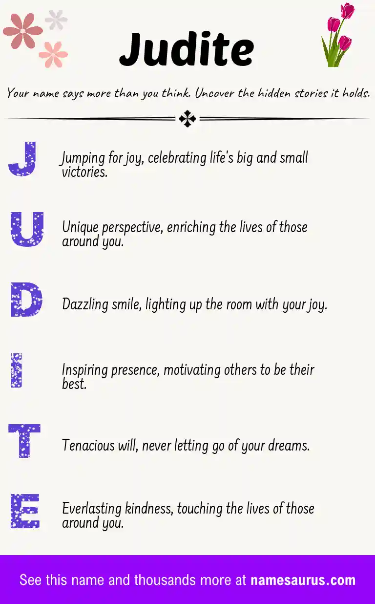 Acrostic poem about Judite.