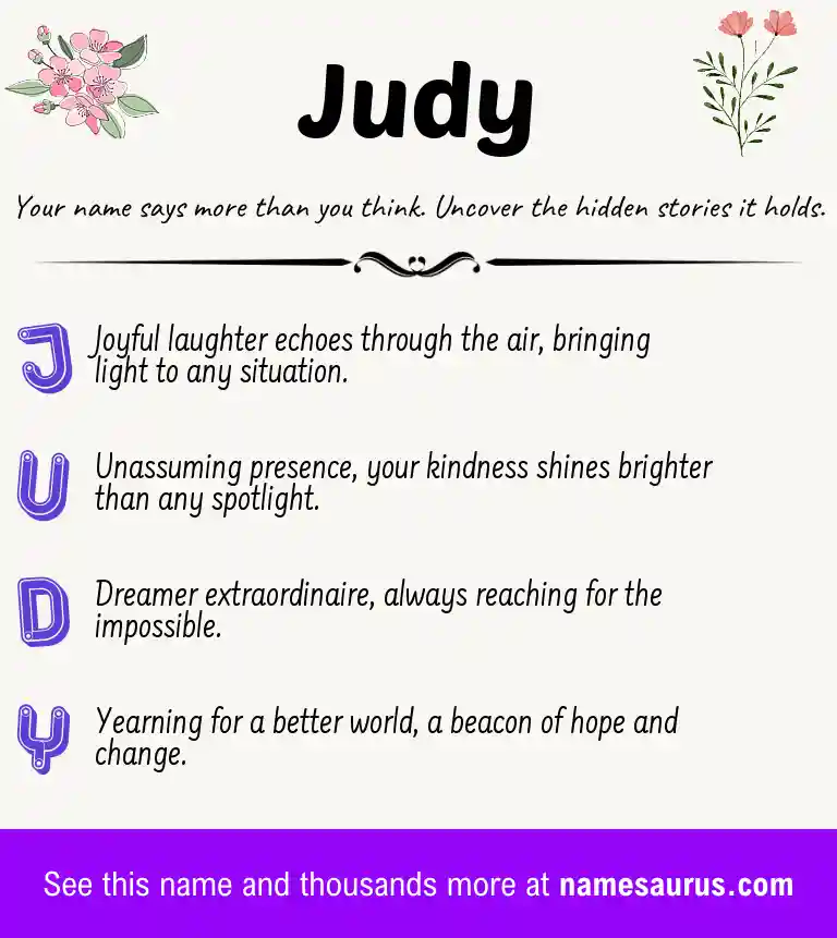 Acrostic poem about Judy.
