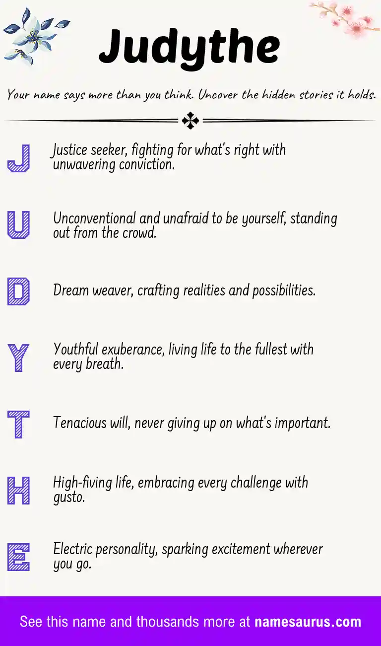 Acrostic poem about Judythe.