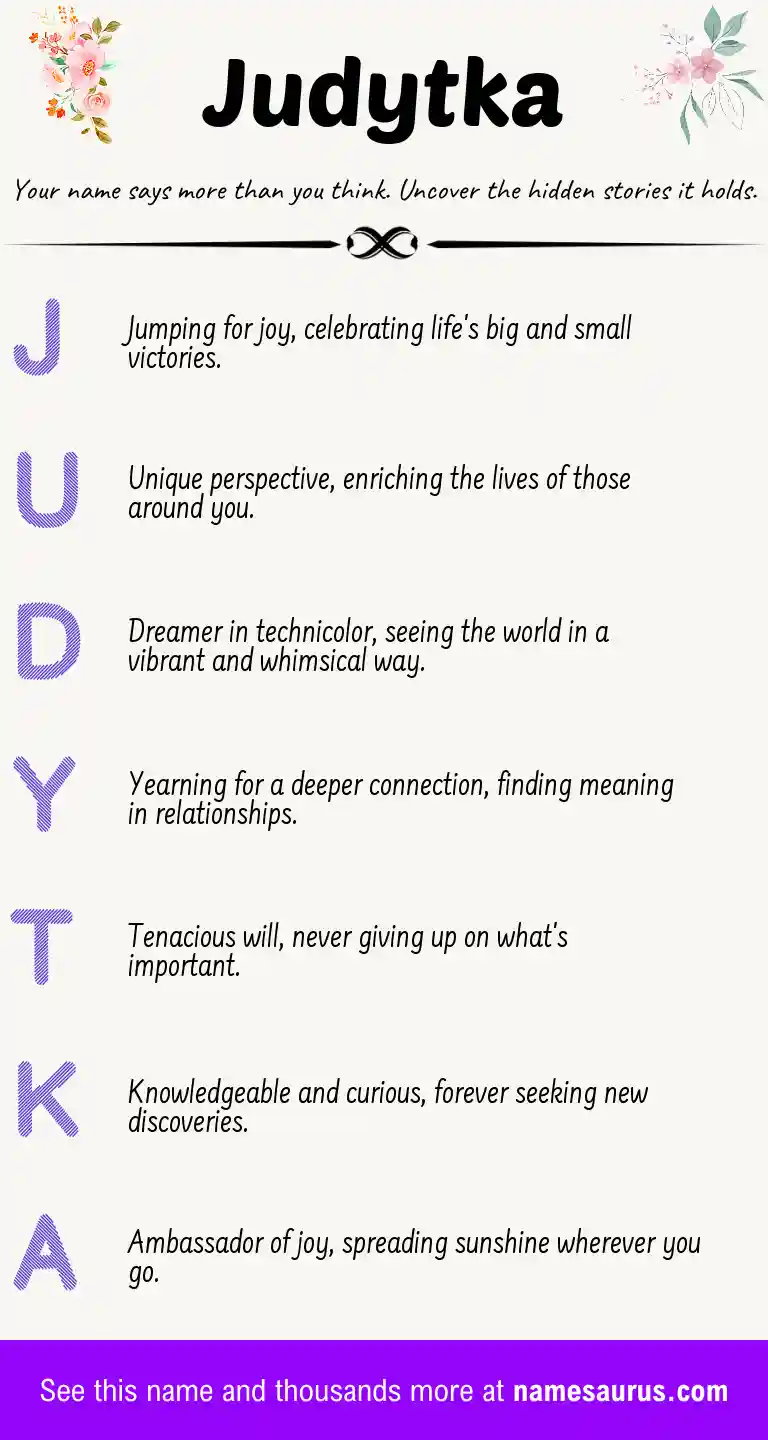 Acrostic poem about Judytka.