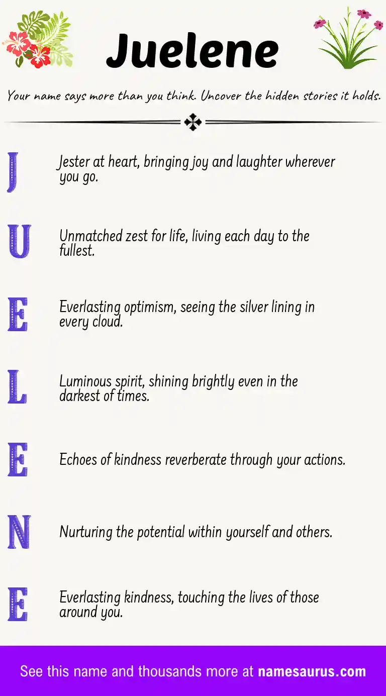 Acrostic poem about Juelene.