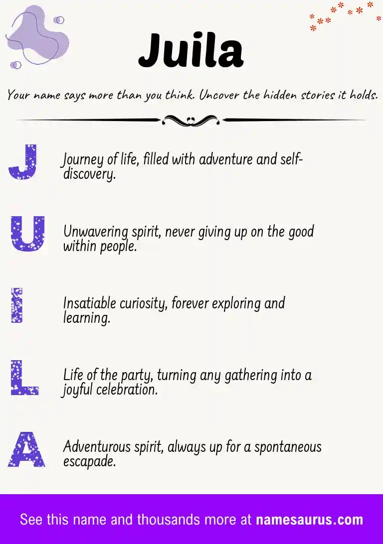 Acrostic poem about Juila.