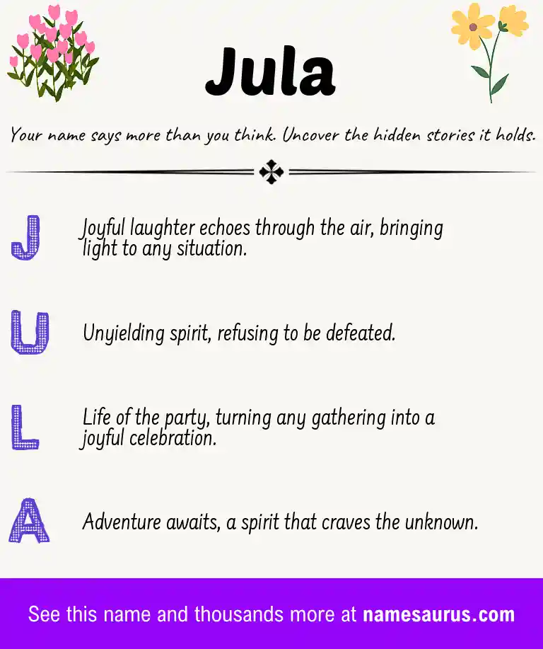 Acrostic poem about Jula.