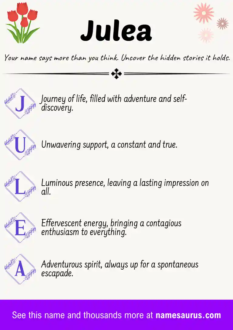 Acrostic poem about Julea.