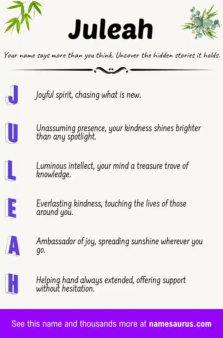 Acrostic poem about Juleah.