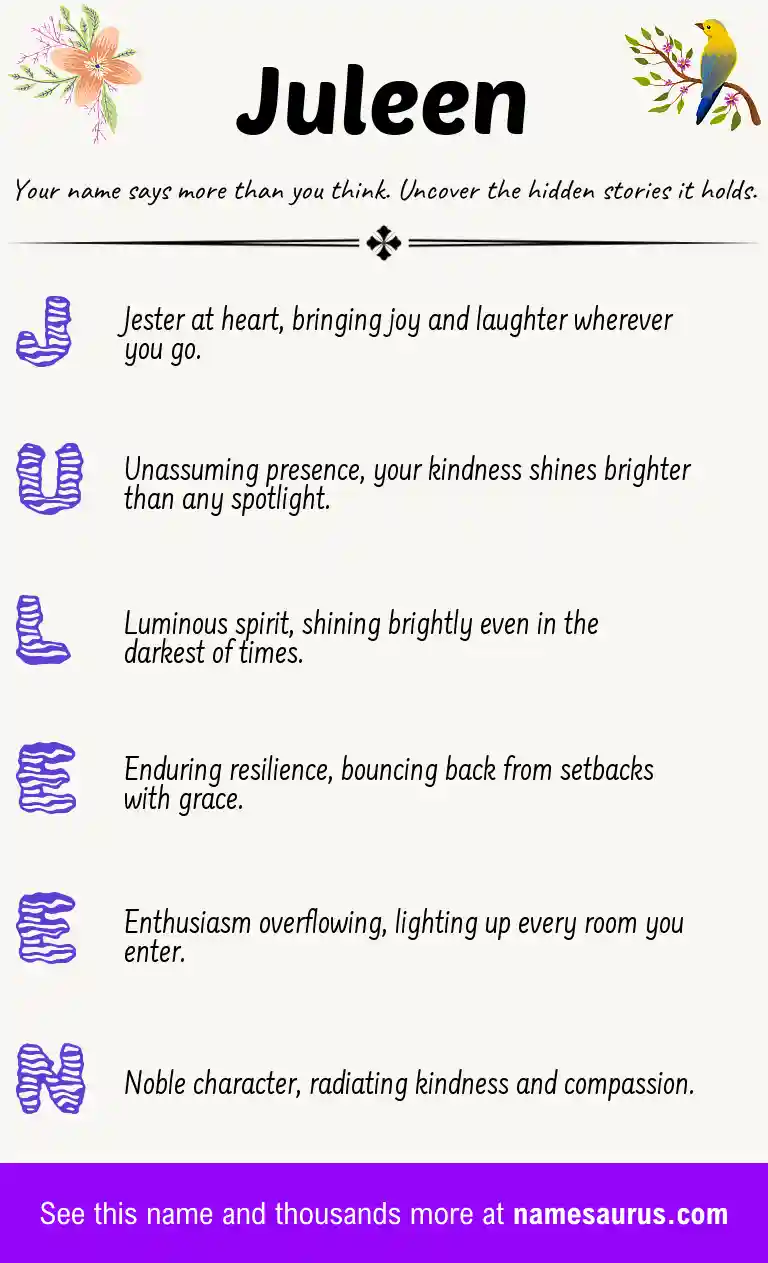 Acrostic poem about Juleen.