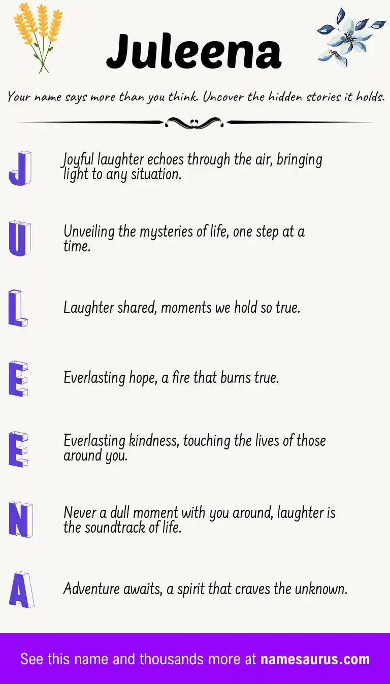 Acrostic poem about Juleena.