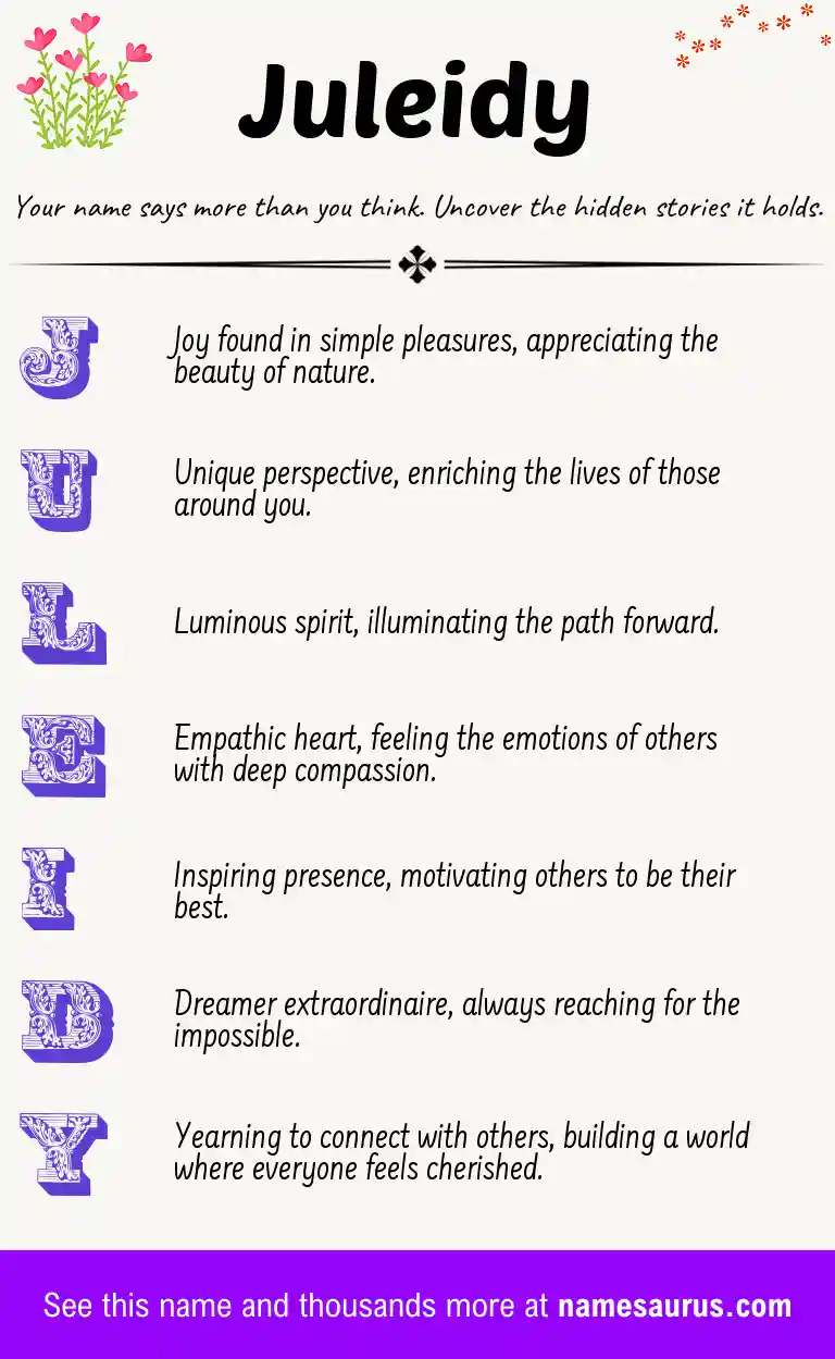 Acrostic poem about Juleidy.