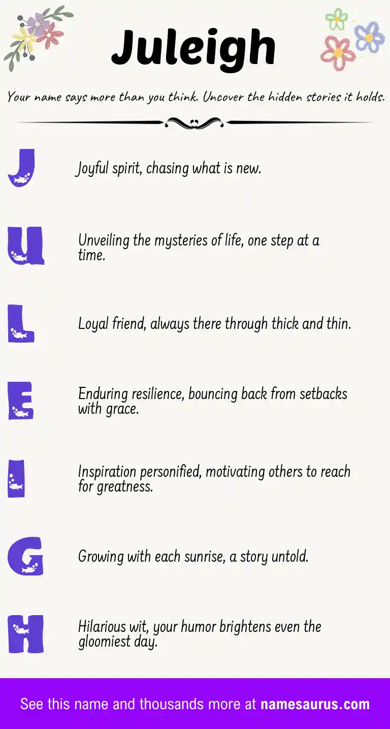 Acrostic poem about Juleigh.
