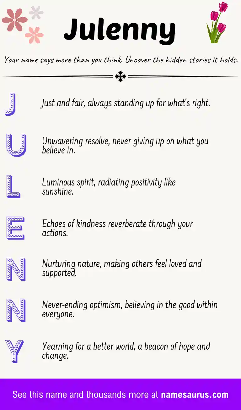 Acrostic poem about Julenny.