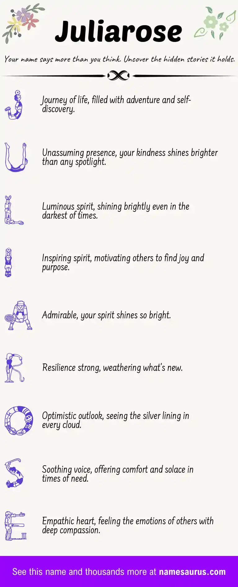 Acrostic poem about Juliarose.