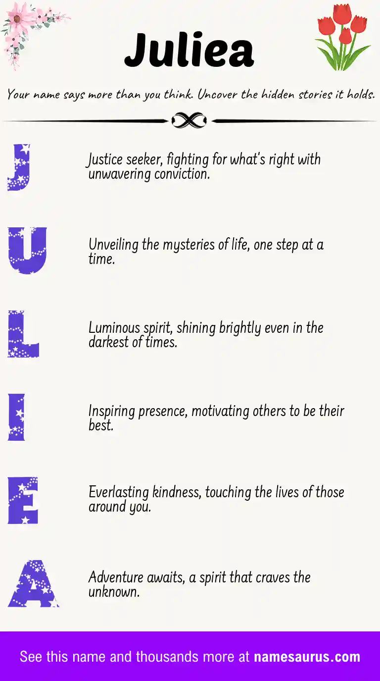 Acrostic poem about Juliea.