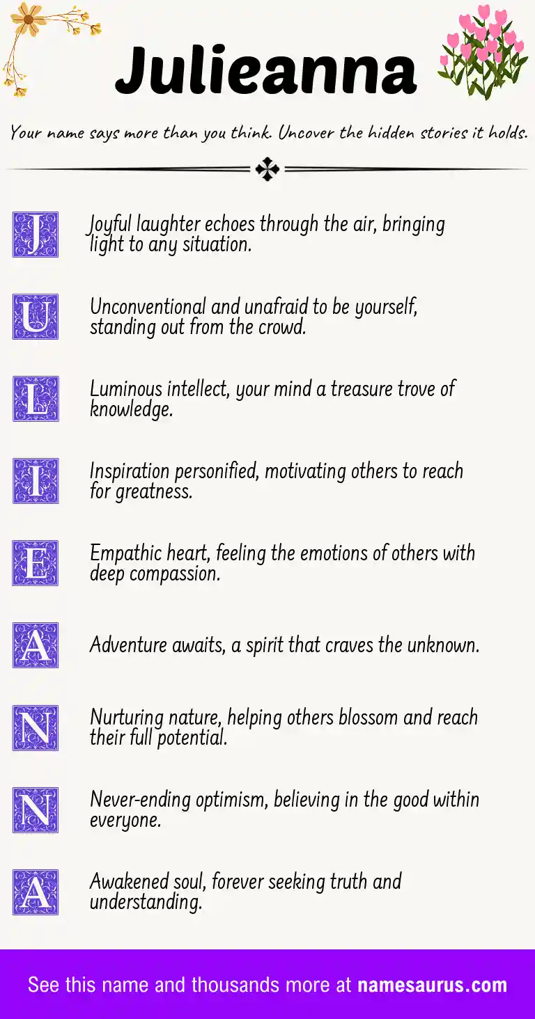 Acrostic poem about Julieanna.