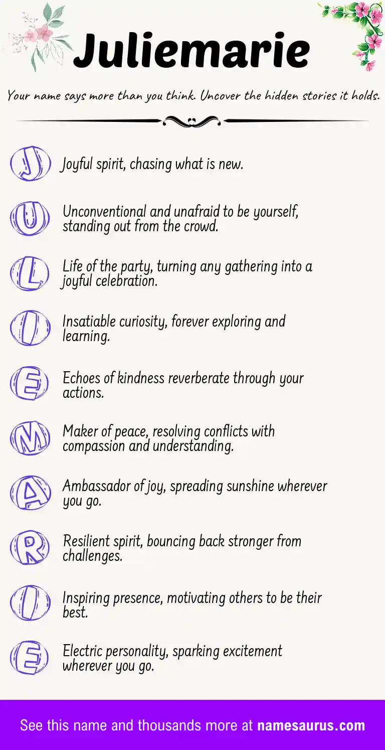 Acrostic poem about Juliemarie.