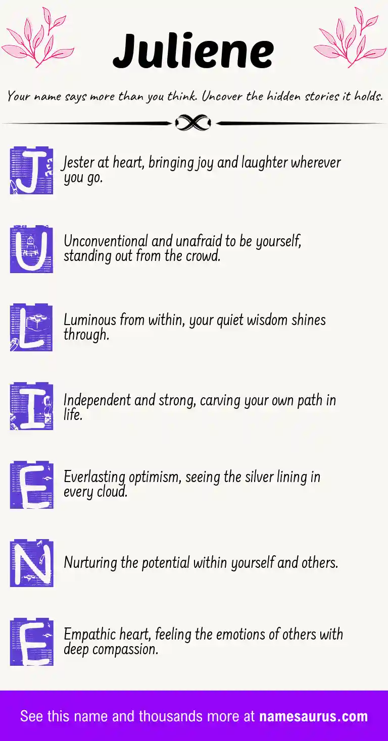 Acrostic poem about Juliene.