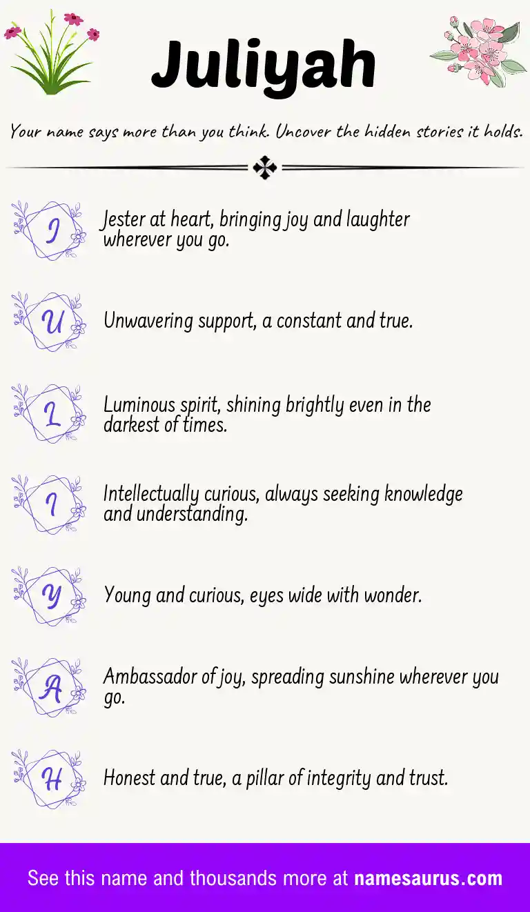 Acrostic poem about Juliyah.