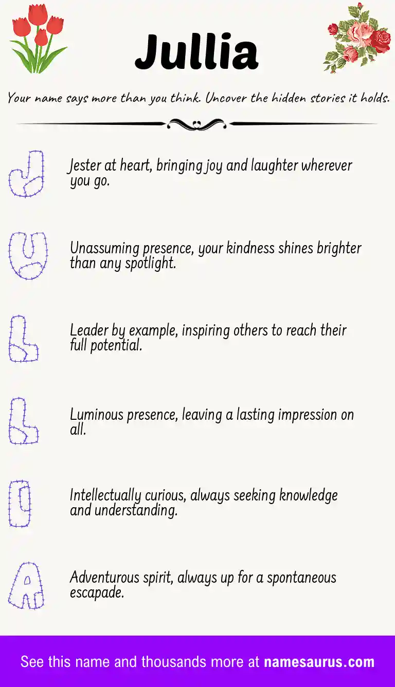 Acrostic poem about Jullia.