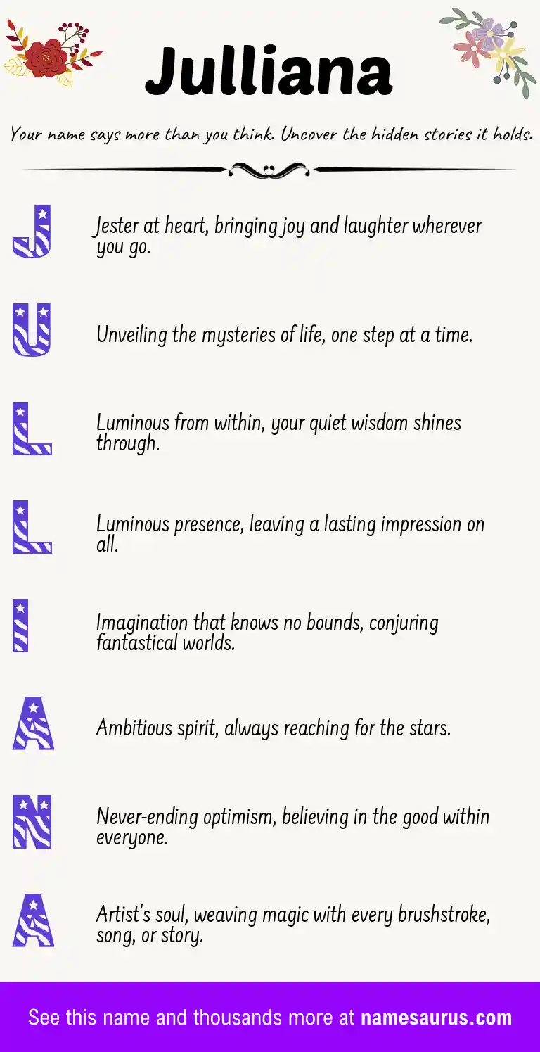 Acrostic poem about Julliana.