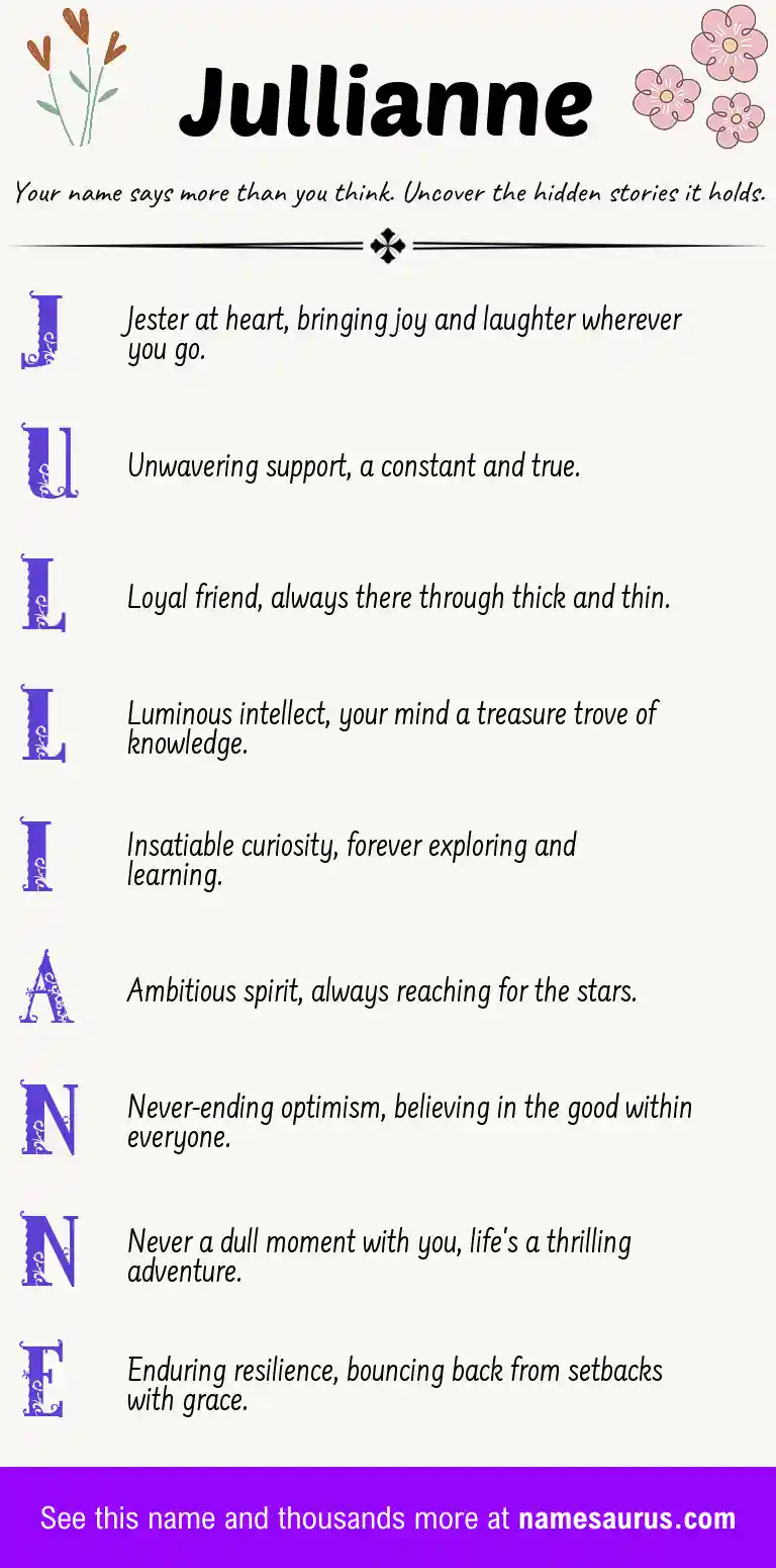 Acrostic poem about Jullianne.