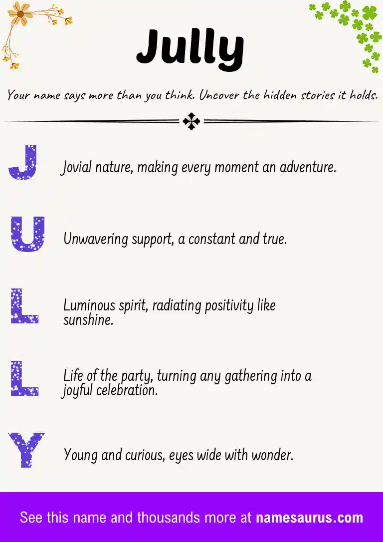Acrostic poem about Jully.