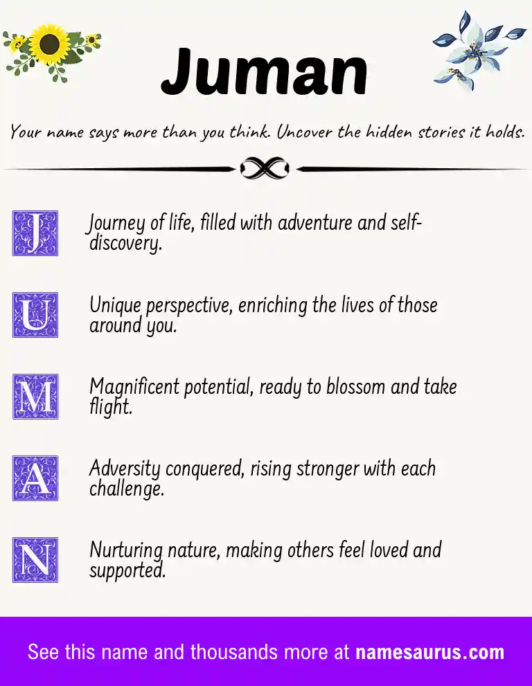 Acrostic poem about Juman.