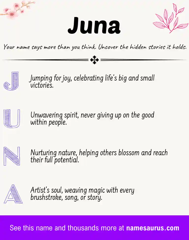 Acrostic poem about Juna.