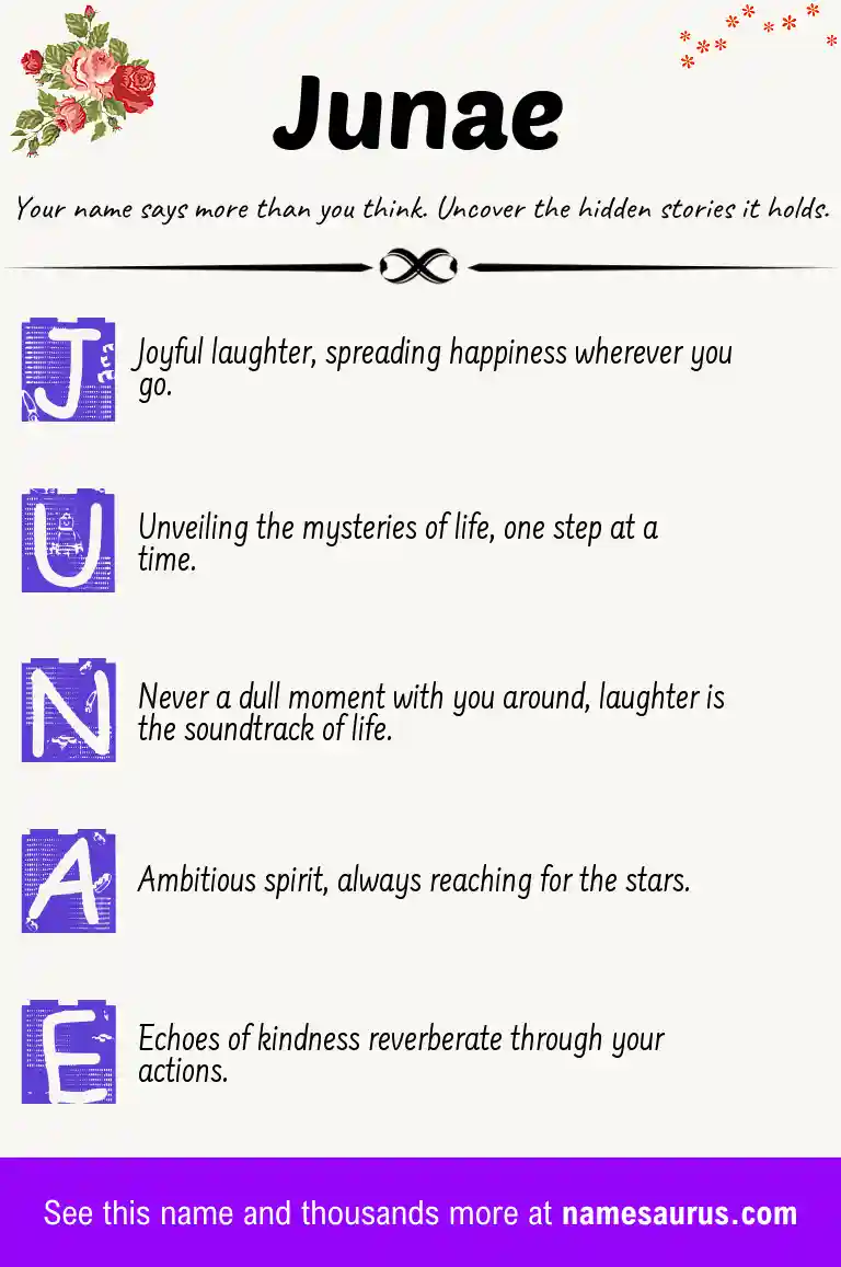 Acrostic poem about Junae.