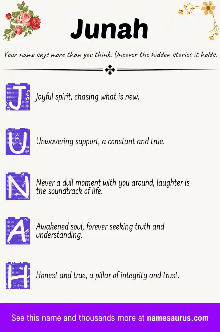 Acrostic poem about Junah.