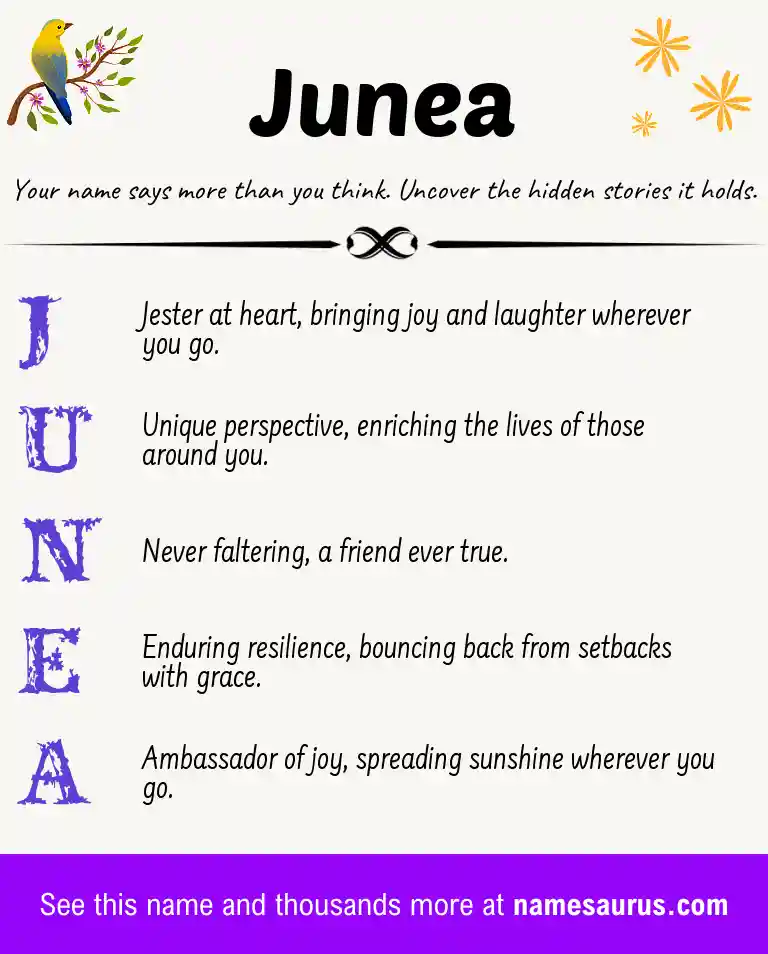 Acrostic poem about Junea.