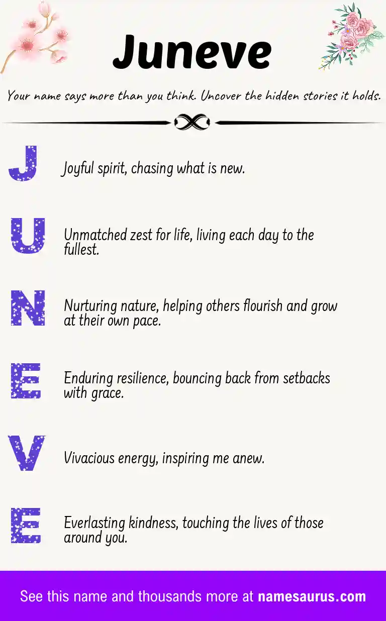 Acrostic poem about Juneve.