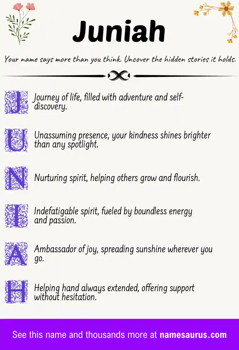 Acrostic poem about Juniah.