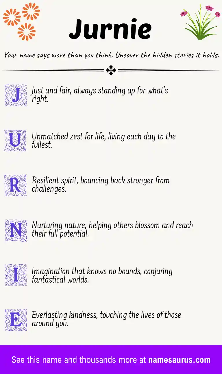 Acrostic poem about Jurnie.