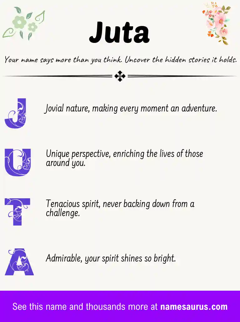 Acrostic poem about Juta.