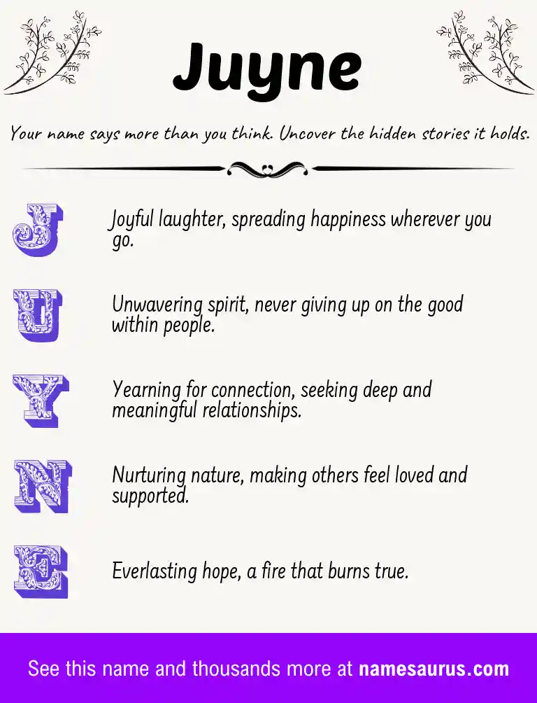 Acrostic poem about Juyne.