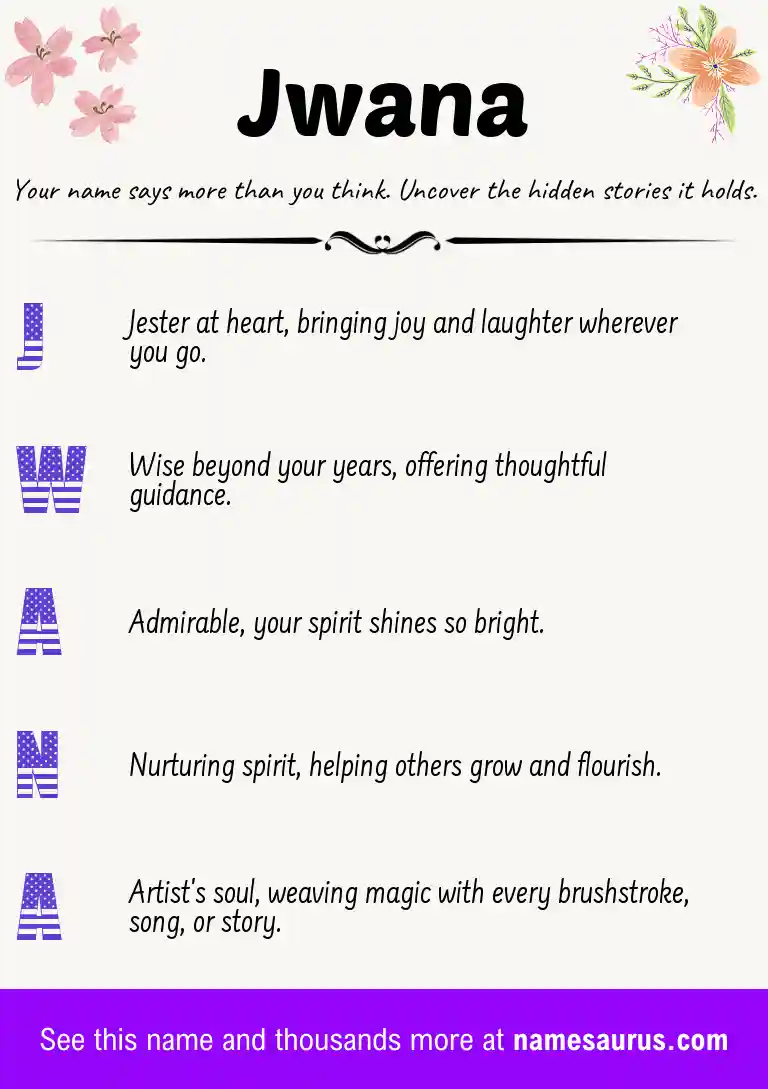 Acrostic poem about Jwana.