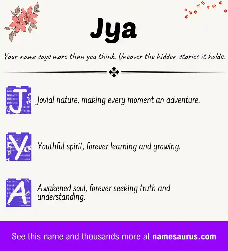 Acrostic poem about Jya.