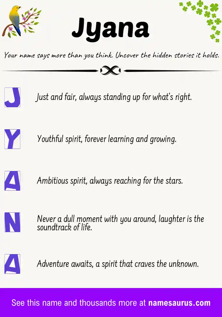 Acrostic poem about Jyana.
