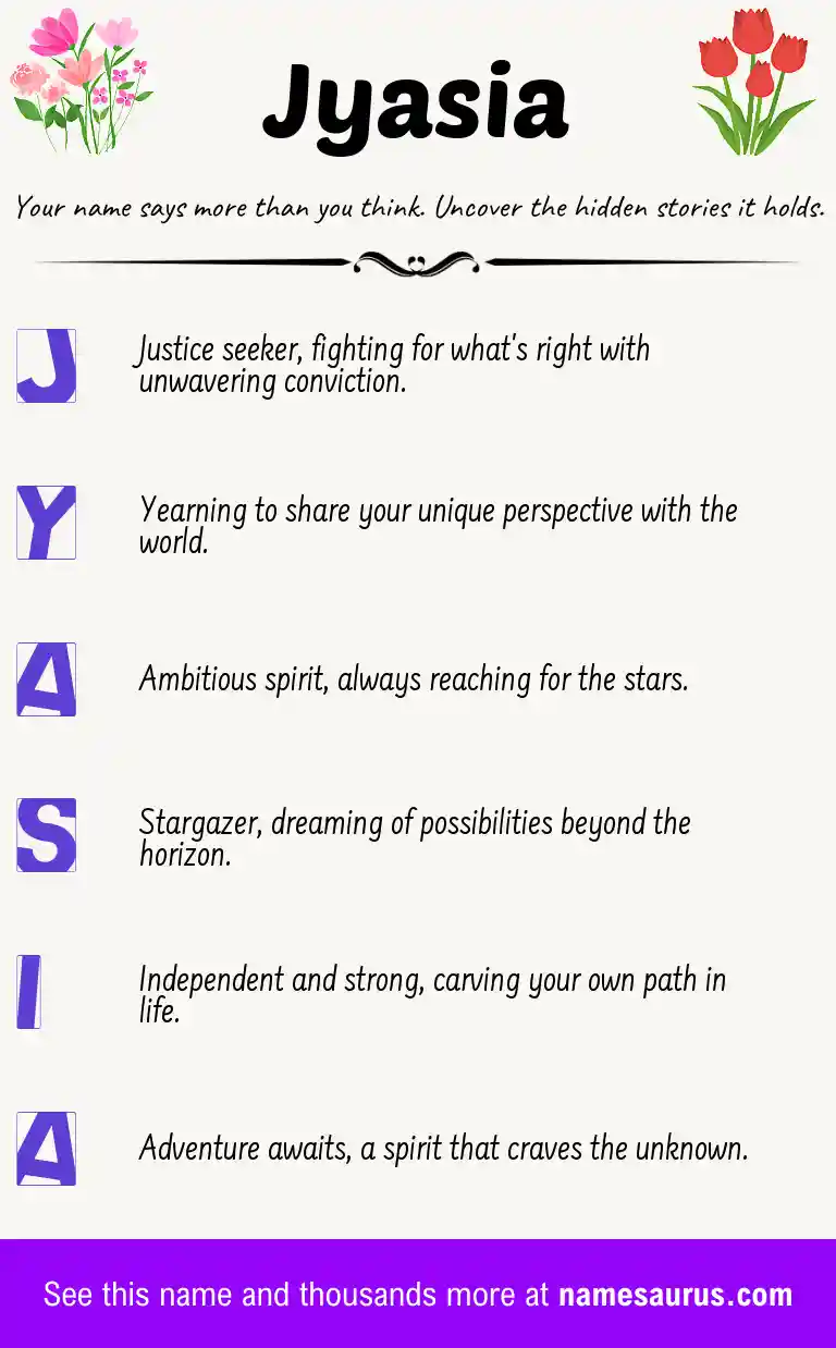 Acrostic poem about Jyasia.