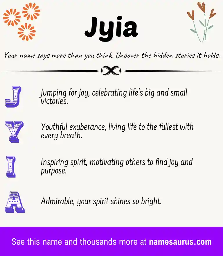 Acrostic poem about Jyia.