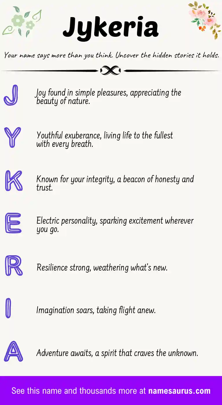Acrostic poem about Jykeria.