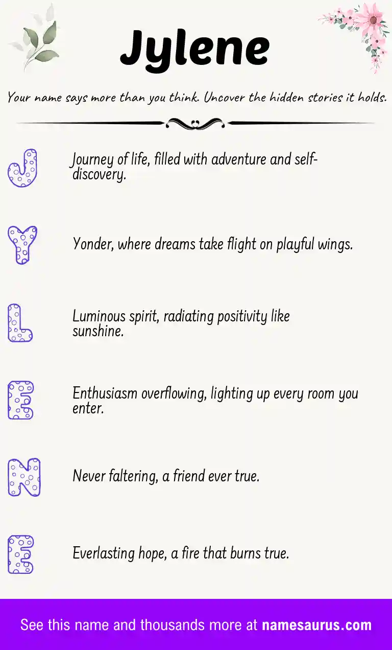 Acrostic poem about Jylene.