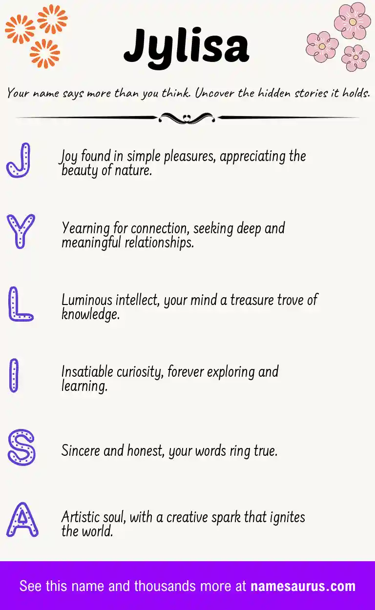 Acrostic poem about Jylisa.
