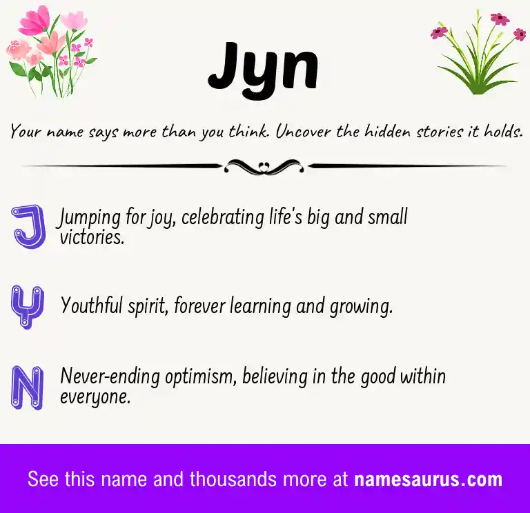 Acrostic poem about Jyn.