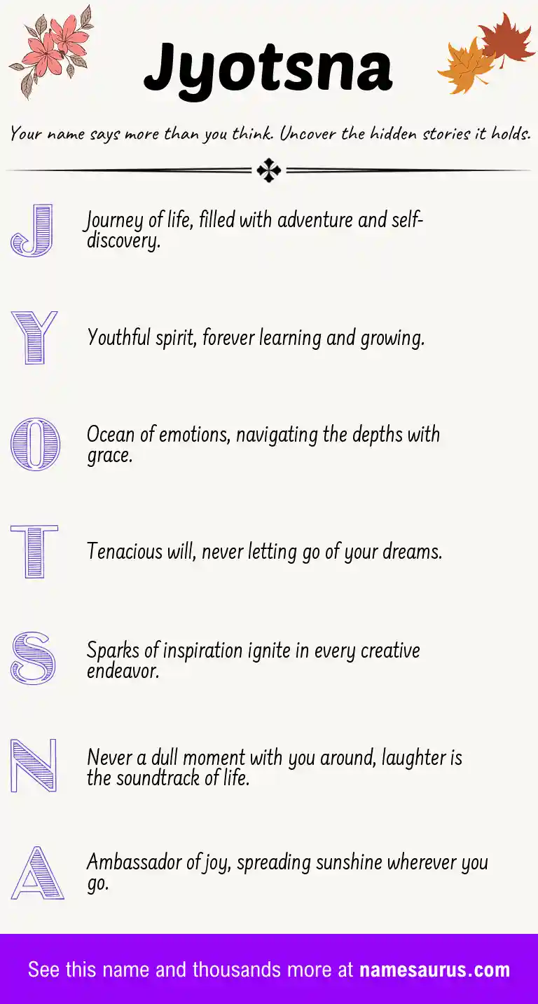 Acrostic poem about Jyotsna.